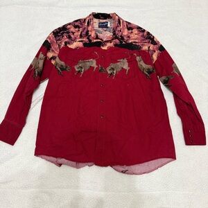 Vintage Wrangler Western Pearl snap Bull button down shirt